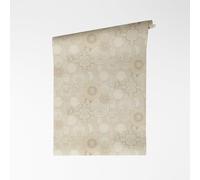 A.S. Création VERSACE VI Art De La Table 791361 Non-Woven Wallpaper - Baroque Blackboard Art Motifs, Porcelain Decor with Medusa Head, Vinyl Surface, Baroque Wallpaper, Design, 10.05 m x 0.70 m, Beige