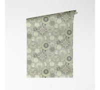 A.S. Création VERSACE VI Art De La Table 791362 Non-Woven Wallpaper - Baroque Blackboard Art Motifs, Porcelain Decor with Medusa Head, Vinyl Surface, Baroque Wallpaper, Design, 10.05 m x 0.70 m, Green