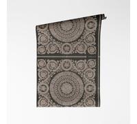 A.S. Création Versace VI Heritage Non-Woven Wallpaper - Baroque Motifs with Medusa Logo, Vines & Acantus, Vinyl Surface, Baroque Wallpaper, Geometric Wallpaper, 10.05 m x 0.70 m, Black/Beige - 791341