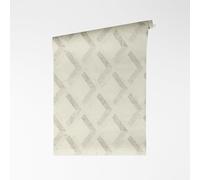 A.S. Création Versace VI Tarsia 791331 Non-Woven Wallpaper - Geometric Mosaic Design, Marble Diamonds with Logo, Vinyl Surface, Geometric Wallpaper, Graphic, 10.05 m x 0.70 m, Grey/White