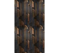 A.S. Création Vibes & Styles 792162 Non-Woven Wallpaper - Warm Atmosphere with Botany, Geometry & 3D Look, Vinyl Surface, 3D Look, Geometric Wallpaper, 1.59 m x 2.80 m, Black/Brown