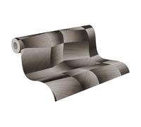 A.S. Création Vibes & Styles Damian Refined Dimensions Non-Woven Wallpaper - Geometric 3D Look Grey Shades Vinyl Graphic Geometric Wallpaper 10.05 m x 0.53 m Grey/Black - 791975