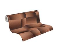 A.S. Création Vibes & Styles Damian Refined Dimensions Non-Woven Wallpaper - Geometric 3D Look Grey Shades Vinyl Graphic Geometric Wallpaper 10.05 m x 0.53 m Brown Metallic - 791971