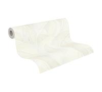 A.S. Création Vibes & Styles Isabelle Golden Canopy Non-Woven Wallpaper - Floral Palm Leaves in Gold, Textured with Shine, Floral Wallpaper, Palm Leaves, 10.05 m x 0.53 m, White/Cream - 790396