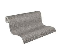 A.S. Création Vibes & Styles Jan Studio Sense & Surface Non-Woven Wallpaper - Textile Fabric Texture, Warm Earth Tones, Textured, Textured Wallpaper, Braid, 10.05 m x 0.53 m, Grey/Metallic - 791125