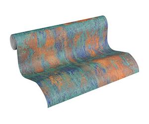 A.S. Création Vintage Wallpaper Elements Non-Woven Wallpaper 10.05 m x 0.53 m Blue Brown Copper Made in Germany 361181 36118-1