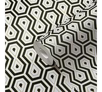 A.S. Création Vintage Wallpaper Jungle Chic Non-Woven 10.05 m x 0.53 m Gold Black White Made in Germany by Architects Paper 377075 37707-5