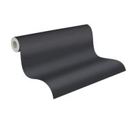 A.S. Création Wallpaper Black - High-Quality Plain Non-Woven Wallpaper 395726 with Light Structure - Wall Wallpaper for Various Living Spaces 10.05 m x 0.53 m - Made in Germany