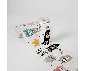 A.S. Création Wallpaper Borders Self-Adhesive Lovely Kids Monster Party Wallpaper Borders for Kids 5.00 m x 0.155 m Multicolored Yellow Grey Made in Germany 403754 403754