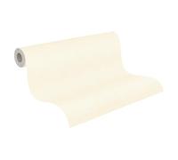 A.S. Création Wallpaper Fine Stripes - Cream, Yellow - 10.05 x 0.53 m | Free-match non-woven wallpaper with a calm plain effect - matt gloss, textile feel, strips off dry