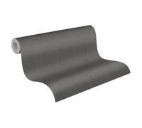 A.S. Création Wallpaper Fine Stripes - Grey, Black - 10.05 x 0.53 m | Free-match non-woven wallpaper with a calm plain effect - matt gloss, textile feel, strips off dry