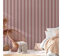 A.S. Création Wallpaper Stripes Purple Grey Brown - Wallpaper Country House Style 386654 - Non-Woven Wallpaper Living Room Modern - 10.05 m x 0.53 m - Made in Germany
