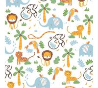 A.S. Creation White And Yellow Kids Animal Non Woven Wallpaper 10.05M X 53Cm For Children's Bedroom And Playroom