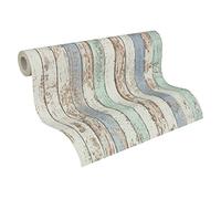 A.S. Création Wood Wallpaper Elements Non-Woven Wallpaper 10.05 m x 0.53 m White Brown Blue Made in Germany 959141 95914-1