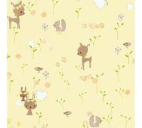 A.S CREATION WOODLAND ANIMALS GIRLS BOYS & WALLPAPER YELLOW BROWN GREEN 36988-2