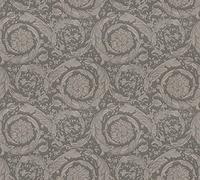 A.S. CréationLuxury Wallpaper Versace 3 Non-Woven Wallpaper 10.05 m x 0.70 m Silver Grey Brown Made in Germany 935836 93583-6