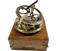 A S Handicrafts- 5 inches Large Sundial Compass in Rosewood Case Top Grade Calibrated Vintage Gift