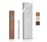 A&S Mezuzot Wood Mezuzah Case with Scroll for Door Modern/Traditional Design, Easy Peel and Stick Mezuzah Cover, Home Blessing and Protection Houswarming Gift (Oak+ Silver, 5 Inches)