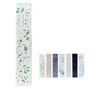 A&S Modern Stone Mezuzah Case Design, Mezuza Cover for Scroll Protection, Easy Peel and Stick Houswarming Gift and Home Blessing (Terrazzo Blue/Green, 6 Inches)