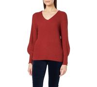 Bestseller A/S Women's Onlatia L/S V-Neck Cuff KNT Noos Sweater, Roasted Russet/Detail:w. Melange, S