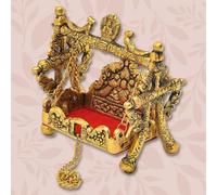 A&S Ventures Metal Jhula for Laddu Gopal Laddu Gopal Jhula Krishna palana Gopal ji Krishna Swing for Home and Office, Gold (8Inch Jhula)