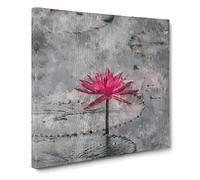 A Sacred Lotus Flower Canvas Print | Gallery Wrapped 30mm Frame Wall Art | 20x20 inches | Ready to Hang | Modern Floral Picture | Living Room Bedroom Lounge Office