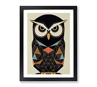 A Sacred Owl Framed Print | A4 Black Framed Wall Art | Ready to Hang | Modern Animal Picture | Living Room Bedroom Lounge Office