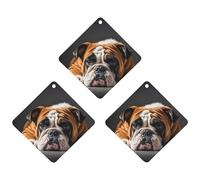 A Sad Bulldog Car Air Freshener, 3 Pcs Rhombus Hanging Air Freshener Cards, Long Lasting Fragrance Scented Cards for Car, Home, Office White-style