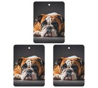 A Sad Bulldog Car Air Freshener, 3 Pcs Square Hanging Air Freshener Cards, Long Lasting Fragrance Scented Cards for Car, Home, Office Gray-style