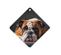 A Sad Bulldog Car Air Freshener Hanging, Long Lasting Scented Car Aromatherapy Tablets, Rhombus Fragrance Scented Cards for Vehicles, Bedroom, Wardrobe Gray-style