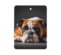 A Sad Bulldog Car Air Freshener Hanging, Long Lasting Scented Car Aromatherapy Tablets, Square Fragrance Scented Cards for Vehicles, Bedroom, Wardrobe Gray-style
