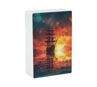 A Sailing Boat on The Water Cigarette Case Stylish Lightweight Pocket Holder Case for Smoke Waterproof Cigarette Dispenser Cigarettes Accessories for Outdoor Camping Hiking