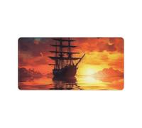 A Sailing Boat on The Water Desk Pad Protector Large Waterproof Desk Mat Blotter Non-Slip Rubber Base Multifunctional Mouse Keyboard Gaming Pad Big Computer Mat for Home Office