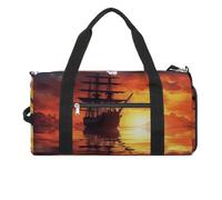 A Sailing Boat on The Water Gym Bag for Men Women Water Resistant Duffle Bag Travel Lightweight Bag for Travel Sports, white, One Size