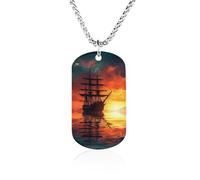A Sailing Boat on The Water Necklace Gift for Girlfriend Boyfriend, Long Chain Pendant Custom with Picture, Personalized Necklace Gift for Christmas Anniversary Family Birthday Valentine's Day