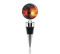 A Sailing Boat on The Water Wine Stopper Reusable Zinc Alloy Beverage Bottle Stopper Decorative Champagne Corks Bottle Stoppers Wine Accessories Gift for Bar Party Wedding Supply