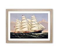 A Sailing Clipper Ship Framed Print | A2 Oak Framed Wall Art | Ready to Hang | Modern Vehicle Picture | Living Room Bedroom Lounge Office