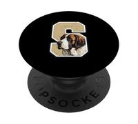 A Saint Bernard Dog Inside Bold Letter S Dog Lover PopSockets Adhesive PopGrip
