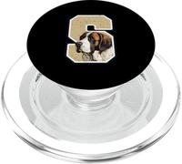 A Saint Bernard Dog Inside Bold Letter S Dog Lover PopSockets PopGrip for MagSafe