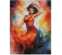 A Salsa Dancer Counted Cross Stitch,14 Count 100% Cotton,2150x200 Stitch, 26x 36cm,Cotton Counted People Cross Stitch Kits