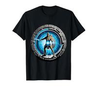 a Samurai-Warrior Stepping Thru a Star-gate to Another Realm T-Shirt, Men, Black, 5X-Large