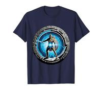 a Samurai-Warrior Stepping Thru a Star-gate to Another Realm T-Shirt, Men, Navy Blue, 6X-Large