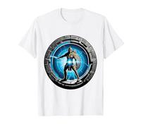 a Samurai-Warrior Stepping Thru a Star-gate to Another Realm T-Shirt, Men, White, 4X-Large