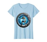a Samurai-Warrior Stepping Thru a Star-gate to Another Realm T-Shirt, Women, Baby Blue, 3X-Large