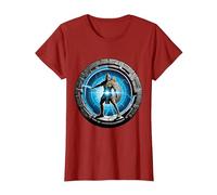a Samurai-Warrior Stepping Thru a Star-gate to Another Realm T-Shirt, Women, Cranberry Red, 3X-Large