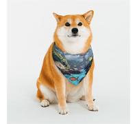A sci-fi Style Landscape Pet Scarf Stylish Triangle Bid Scarf Bandana Pet Accessory,Washable Pet Kerchief for Girl Boy Dogs or Cats Large