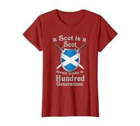 A Scot is a Scot Even Unto a Hundred Generations T-Shirt, Women, Cranberry Red, Small