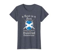 A Scot is a Scot Even Unto a Hundred Generations T-Shirt, Women, Heather Blue, X-Small