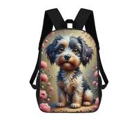 A Scruffy, Wide-eyed Cartoon Dog with A Huge Shiny Black Nose And Messy Black-and-white Fu School Backpack Computer Rucksack for School/Work/Travel- Perfect for Travel, Work And Daily Use 17inch