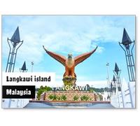 A Sculpture of A Red Eagle Spreading Its Wings. Popular Tourist Spot on Langkawi Island, Fridge Magnet